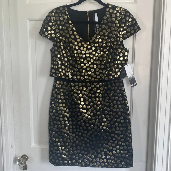 Kensie | Dresses | New With Tags Kensie Cocktail Dress Black With Gold  Polka Dots | Poshmark